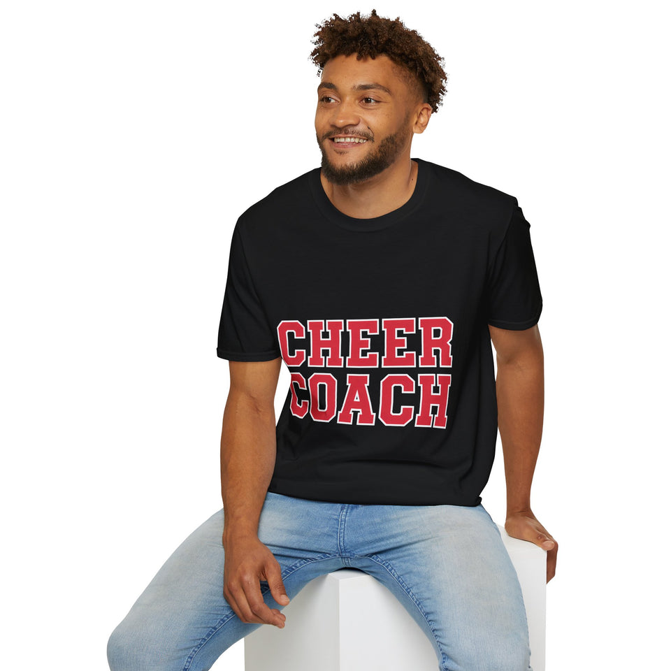 Red Cheer Coach Shirt 2 | Cheerleading Coach Gift | Unisex Cheer Coach Present T Shirt