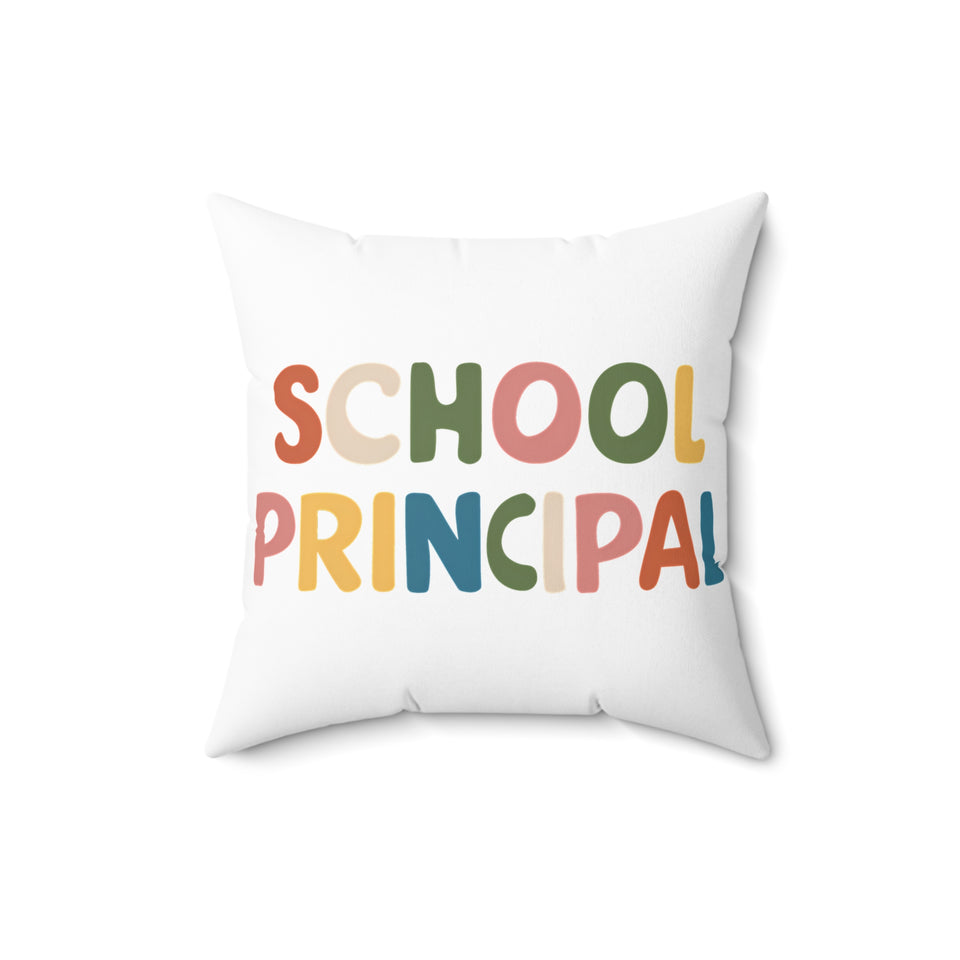 School Principal Spun Polyester Square Pillow | School Principal Gift Pillow