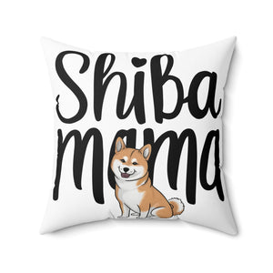 Shiba Mama Spun Polyester Square Pillow | Shiba Inu  Pillow Shiba Mama Spun Polyester Square Pillow | Shiba Inu  Pillow