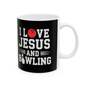 I Love Jesus And Bowling Ceramic Mug | Love Faith In Jesus Gifts (11oz) I Love Jesus And Bowling Ceramic Mug | Love Faith In Jesus Gifts (11oz)