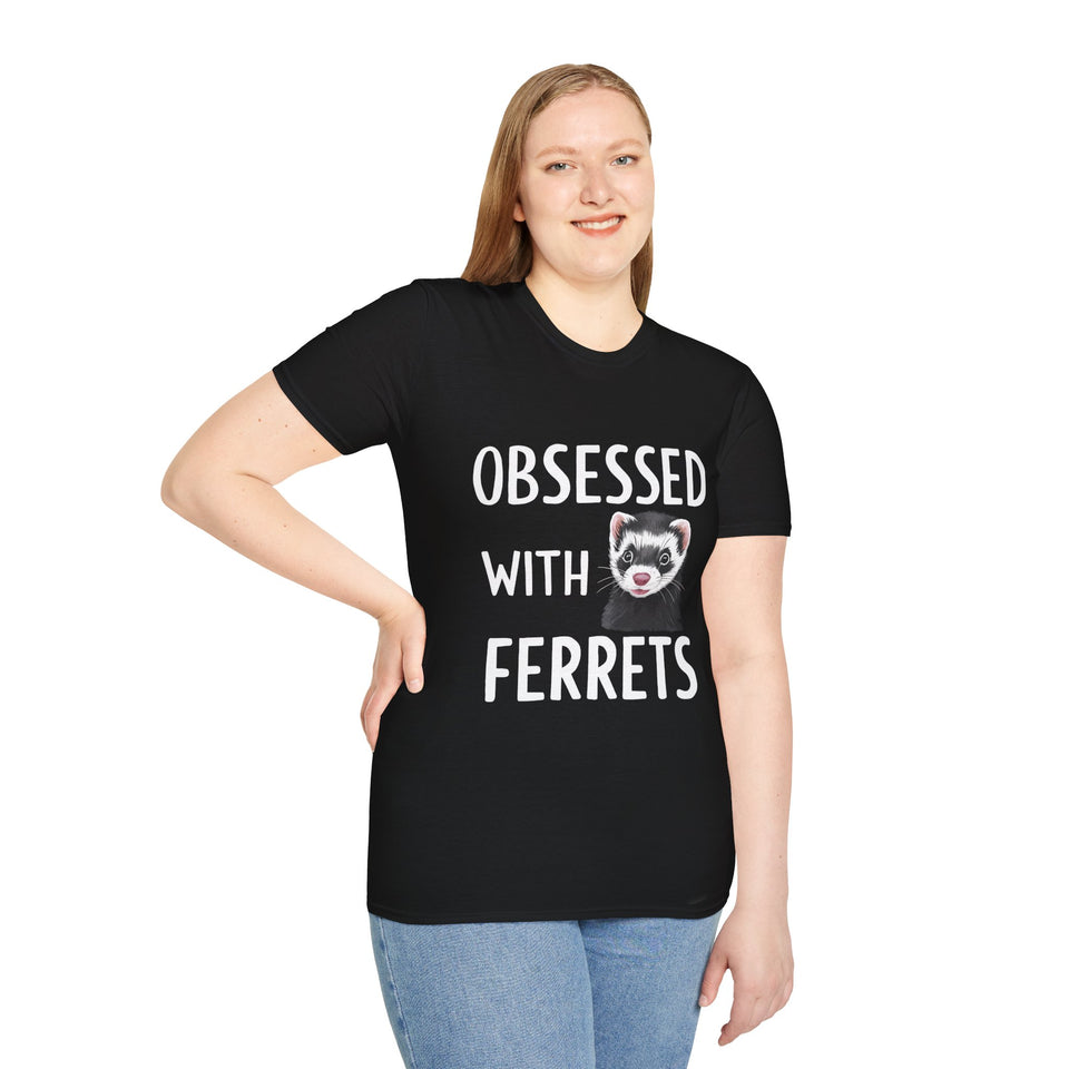 Adore Ferrets Shirt | Ferret Gifts | Ferret Lovers Merchandise Unisex T-Shirt