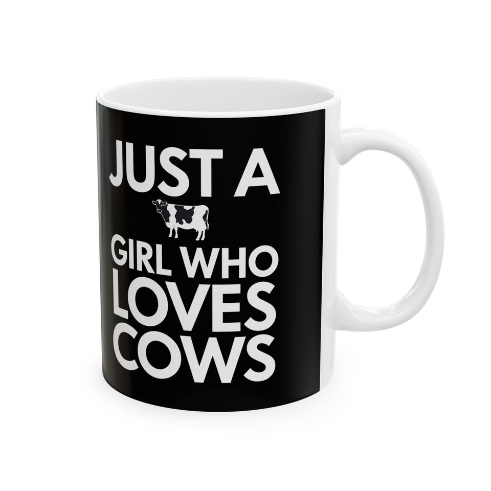 Just A Girl Who Loves Cows Mug | Cow Gifts | Adorable Cow Coffee Mug 11oz