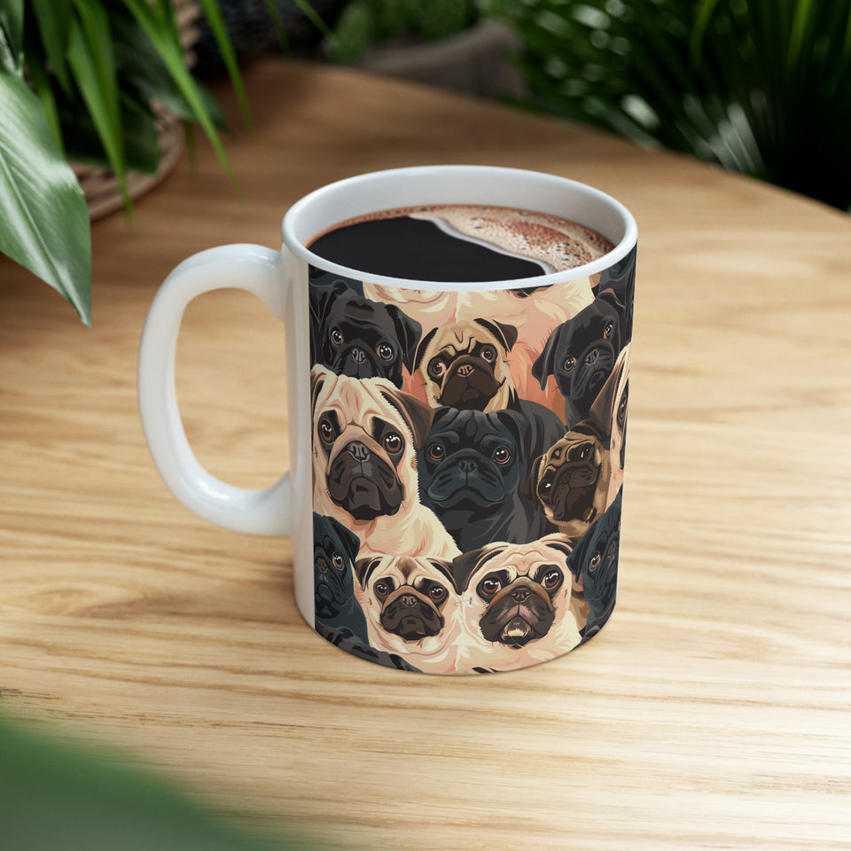 Pug Mug | Pug Coffee Mug | Cute Pug Dog Gifts | Funny Pug Presents | Pug Mug 11oz