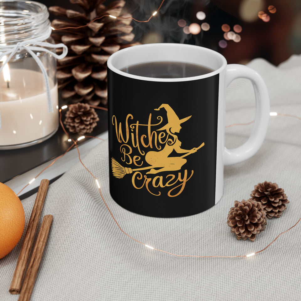 Witches Be Crazy Mug | Witch Halloween Coffee Mug | Cute Halloween Coffee Mug 11oz 2