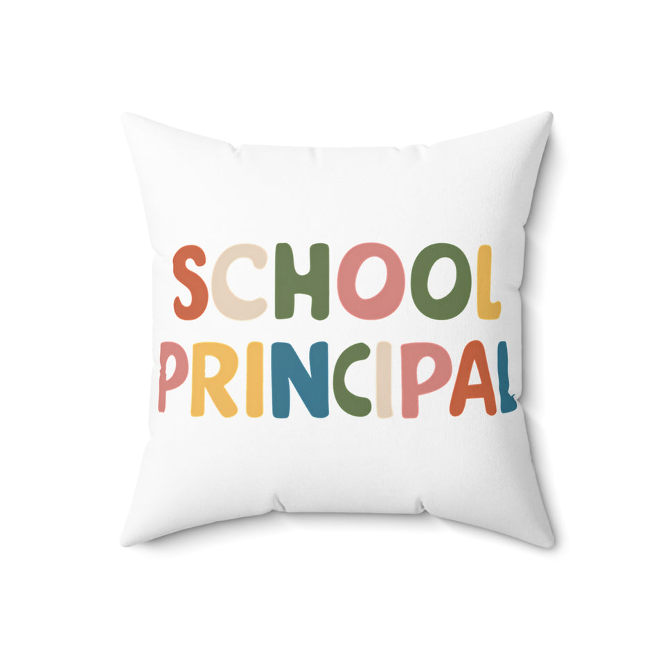 School Principal Spun Polyester Square Pillow | School Principal Gift Pillow