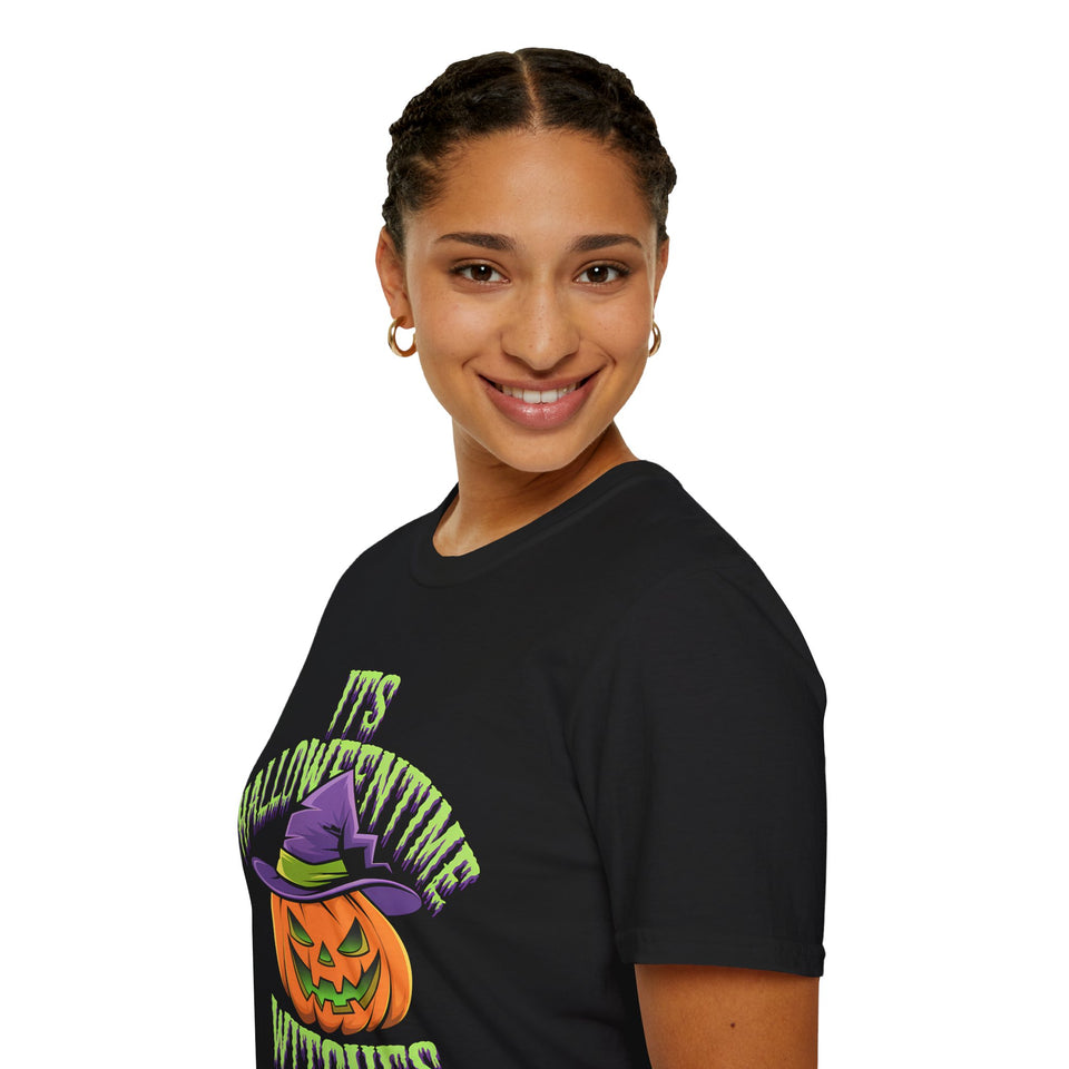 It's Halloween Time Witches Shirt 3 | Halloween Costume Gifts | Spooky Halloween Pumpkin Merchandise Unisex T-Shirt