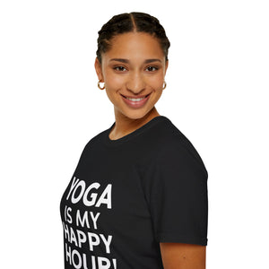 Yoga Is My Happy Hour Yoga Shirt | Yoga Gift | Unisex Yoga T Shirt Yoga Is My Happy Hour Yoga Shirt | Yoga Gift | Unisex Yoga T Shirt