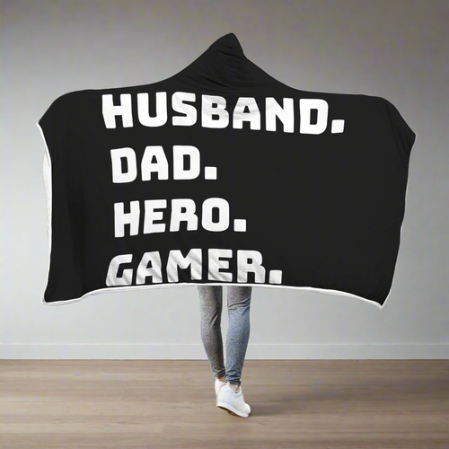 Husband Dad Hero Gamer - Video Gamer Hooded Blanket