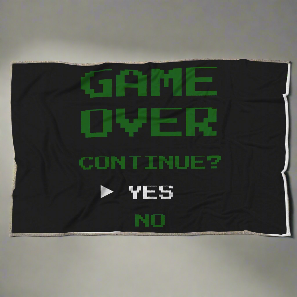 Game Over Continue - Video Gamer Blanket