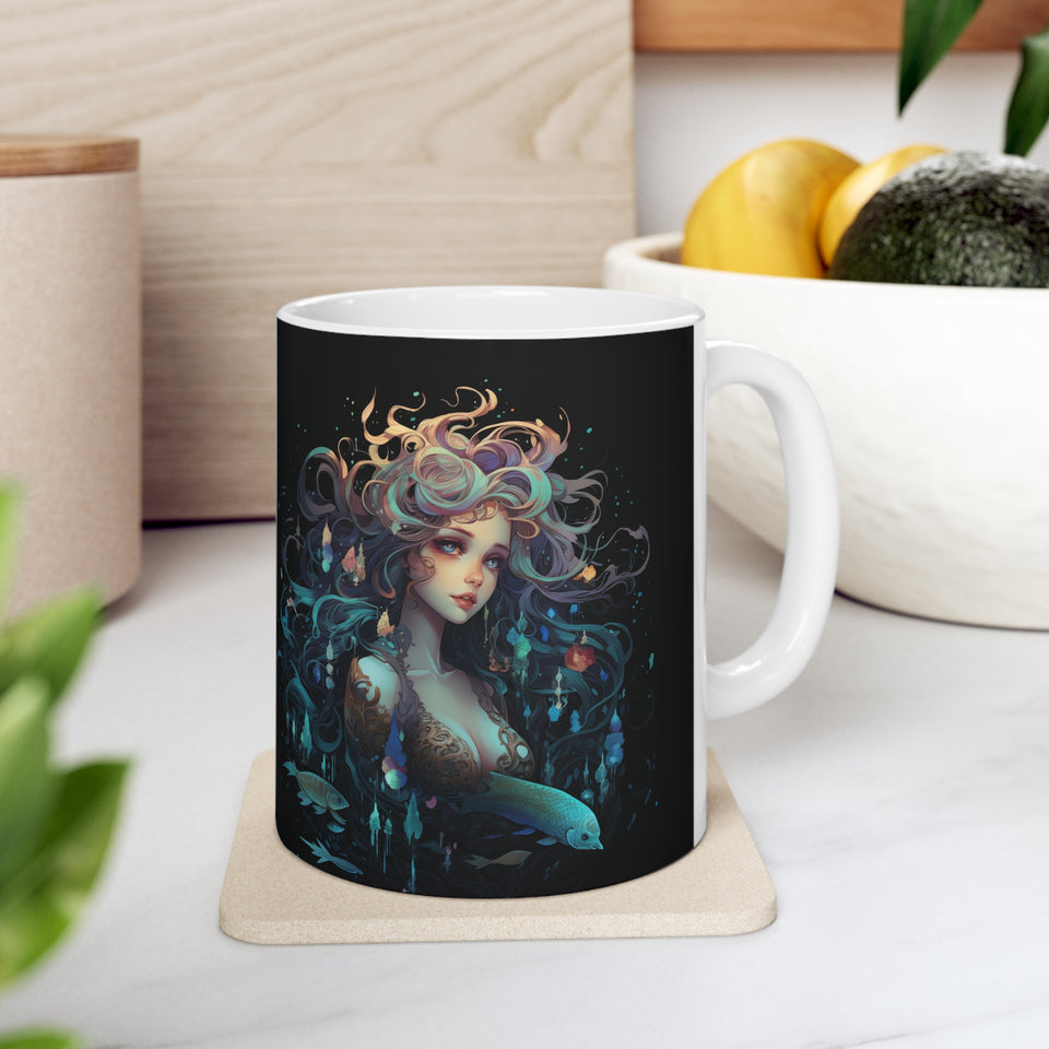 mermaid mug, mermaid coffee mug, mermaid gift, mermaid gifts for women, mermaid gifts for adults, mermaid presents, black mermaid shirt, mermaid shirts for adults