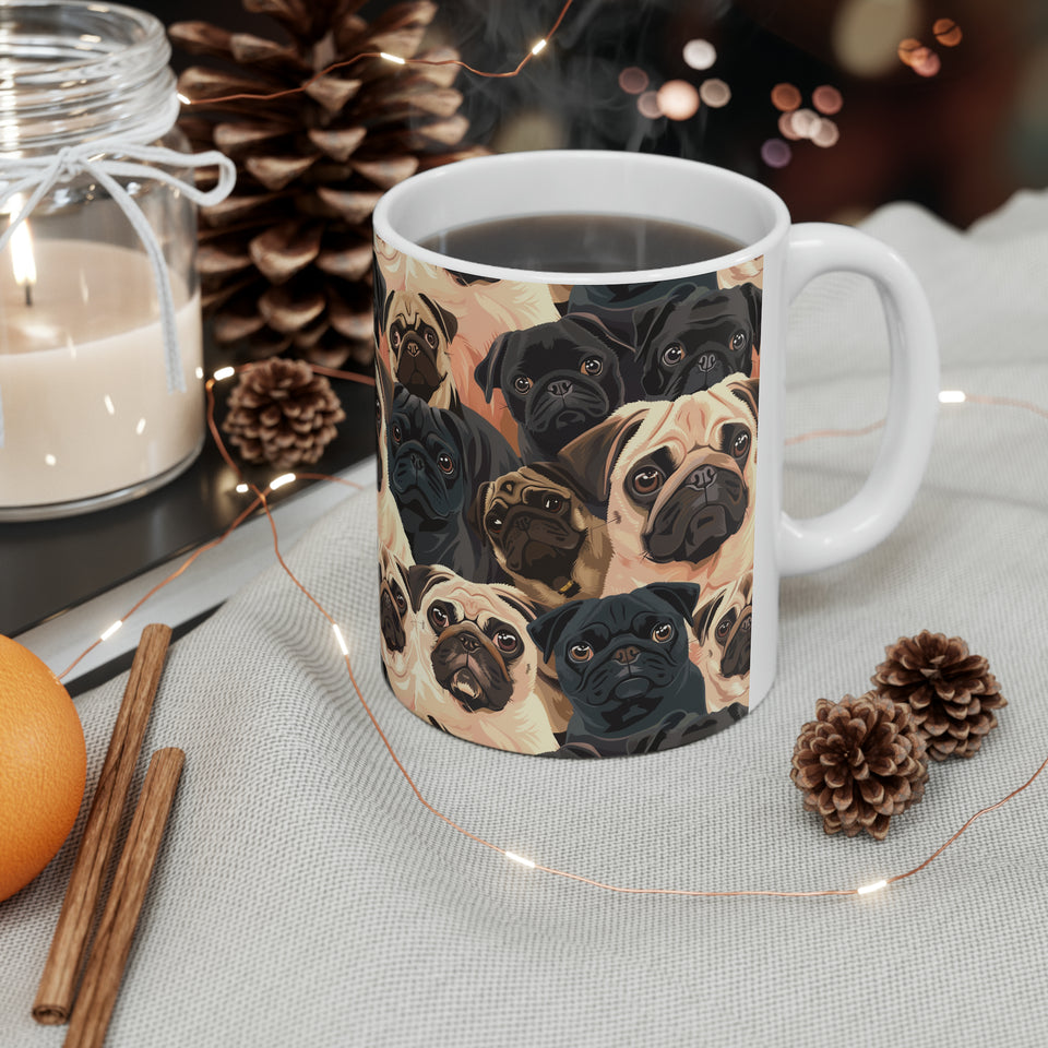 Pug Mug | Pug Coffee Mug | Cute Pug Dog Gifts | Funny Pug Presents | Pug Mug 11oz