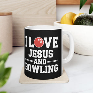 I Love Jesus And Bowling Ceramic Mug | Love Faith In Jesus Gifts (11oz) I Love Jesus And Bowling Ceramic Mug | Love Faith In Jesus Gifts (11oz)