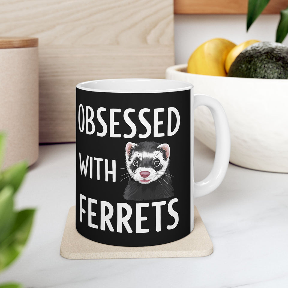 Adore Ferrets Mug | Ferret Coffee Mug | Cute Ferret Lover Coffee Mug 11oz