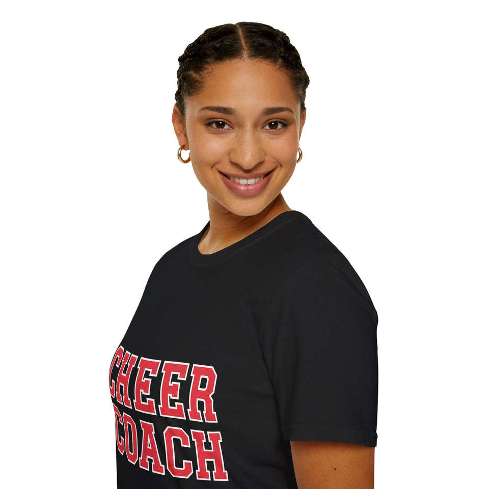 Red Cheer Coach Shirt | Cheerleading Coach Gift | Unisex Cheer Coach Present T Shirt