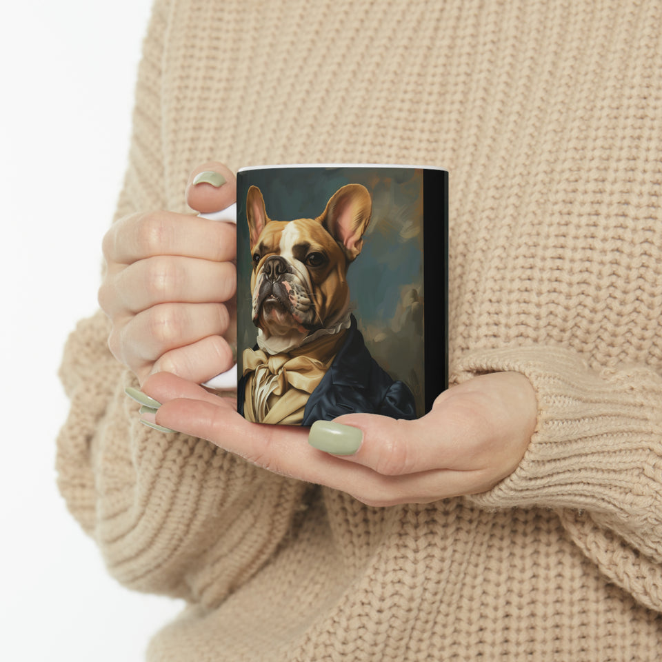 Classical Painting French Bulldog Mug | Frenchie Coffee Mug | Cute French Bulldog Gift | Funny Frenchie Presents | French Bulldog Mug 2 11oz