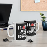 I Love Jesus And Bowling Ceramic Mug | Love Faith In Jesus Gifts (11oz) I Love Jesus And Bowling Ceramic Mug | Love Faith In Jesus Gifts (11oz)