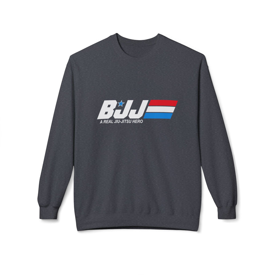 Brazilian Jiu Jitsu A Real Jiu-Jitsu Hero BJJ Unisex Midweight Softstyle Fleece Crewneck Sweatshirt