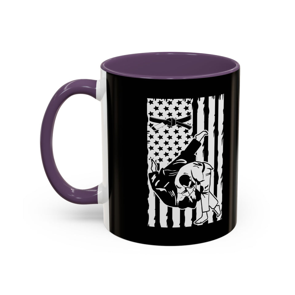 Brazilian Jiu Jitsu Flag Throw | BJJ Accent Coffee Mug