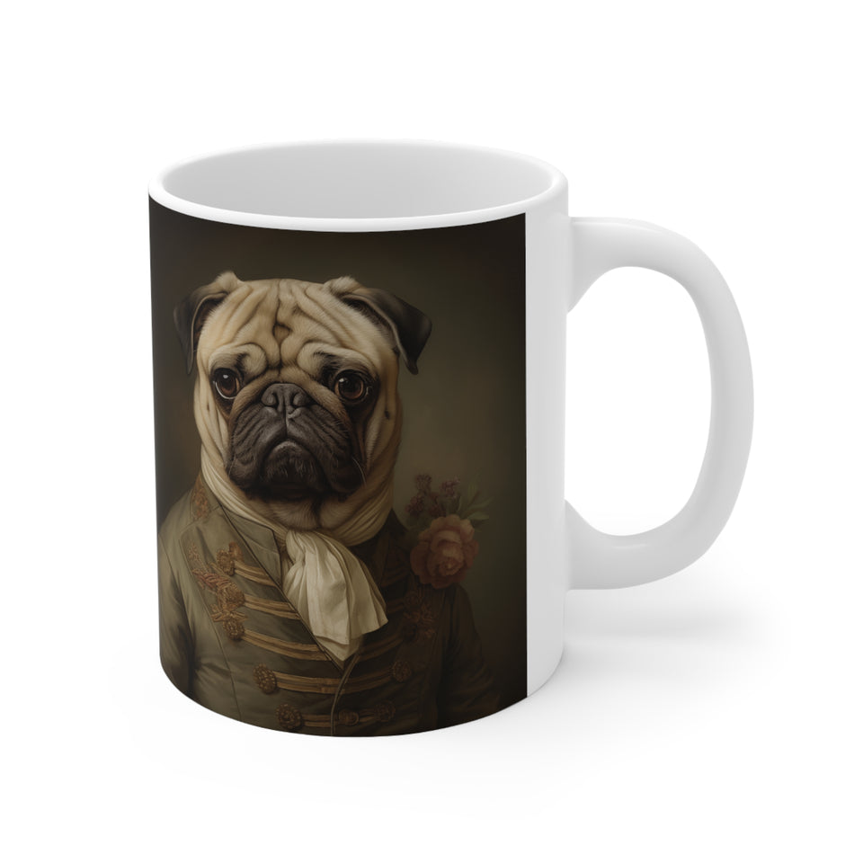 Classical Painting Pug Mug | Pug Coffee Mug | Pug Dog Gifts | Pug Presents | Pug Mug 11oz