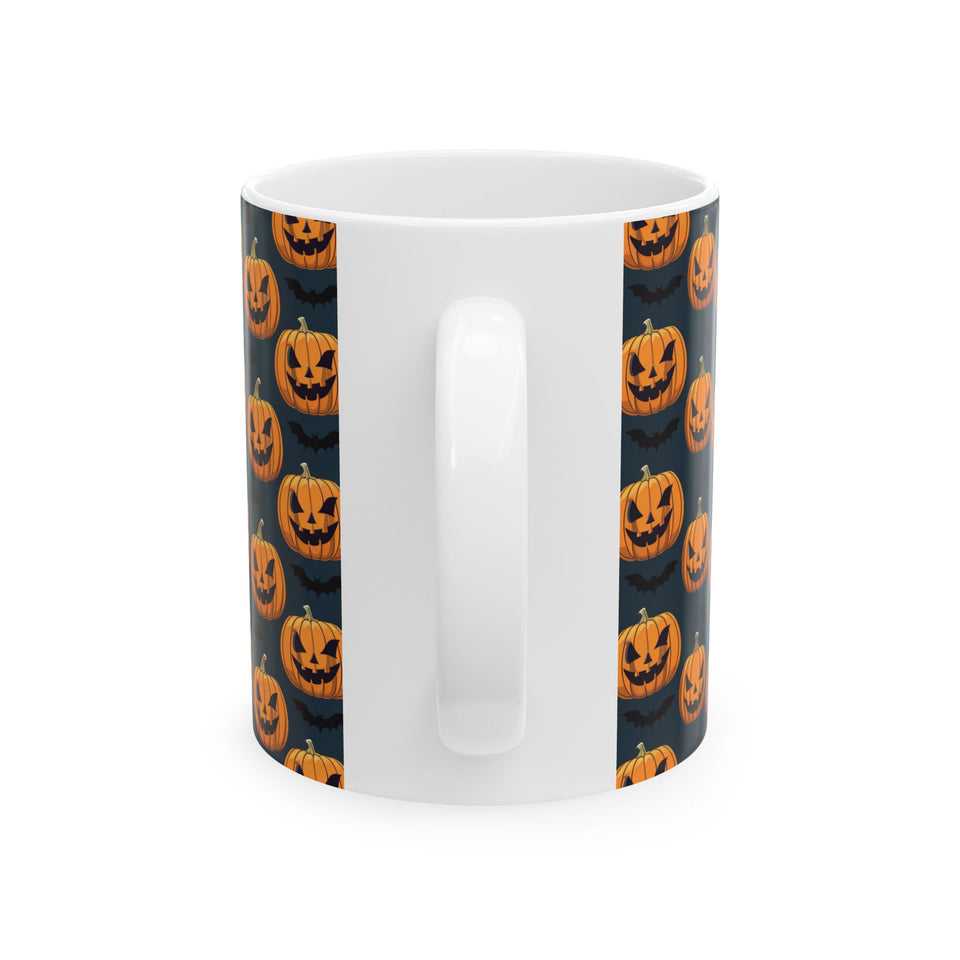 Spooky Halloween Pumpkin Bat Mug | Scary Halloween Gifts | Horror Coffee Mug 11oz