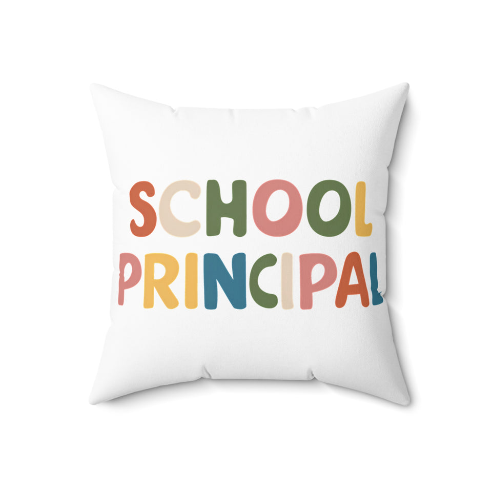 School Principal Spun Polyester Square Pillow | School Principal Gift Pillow