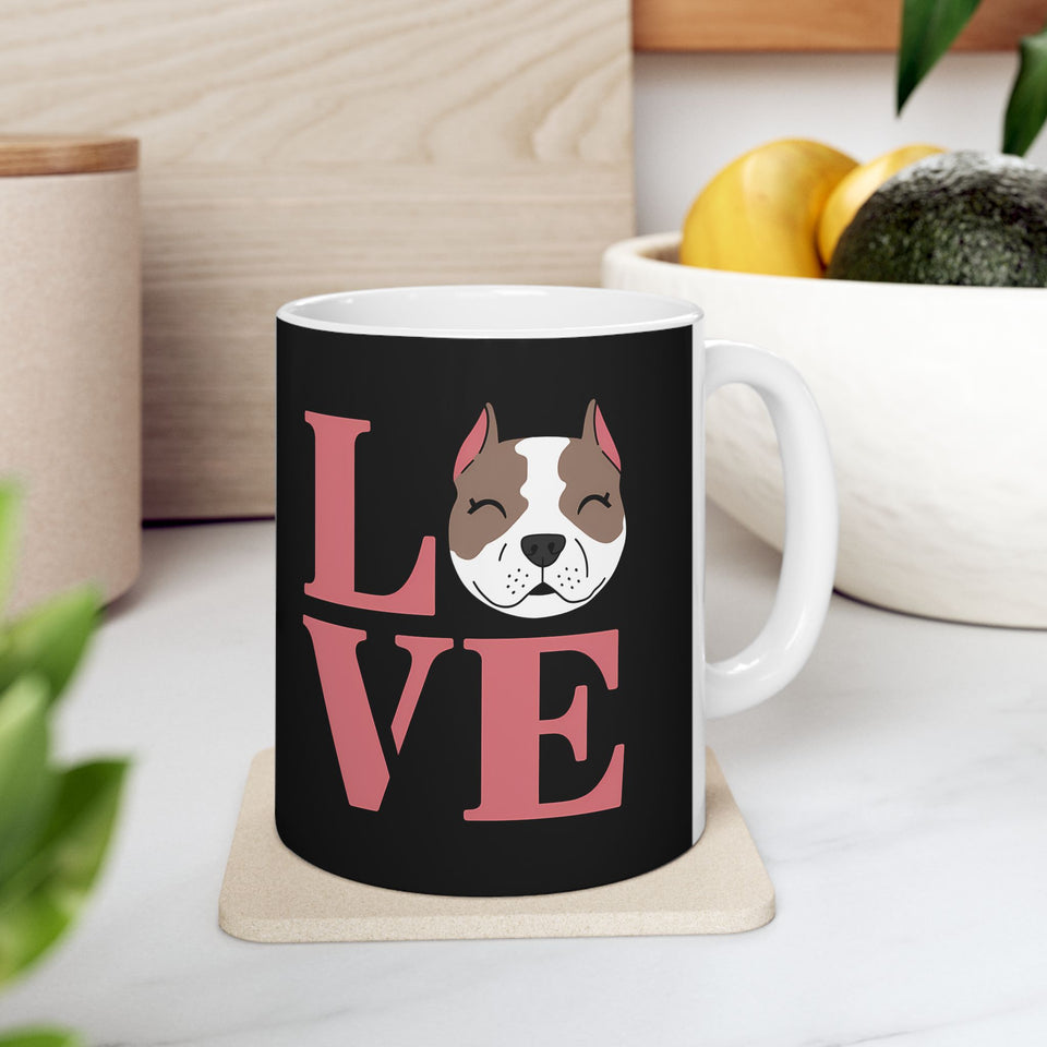 Cute Love Pitbulls Mug | Pitbull Coffee Mug | Cute Pitbull Coffee Mug 11oz