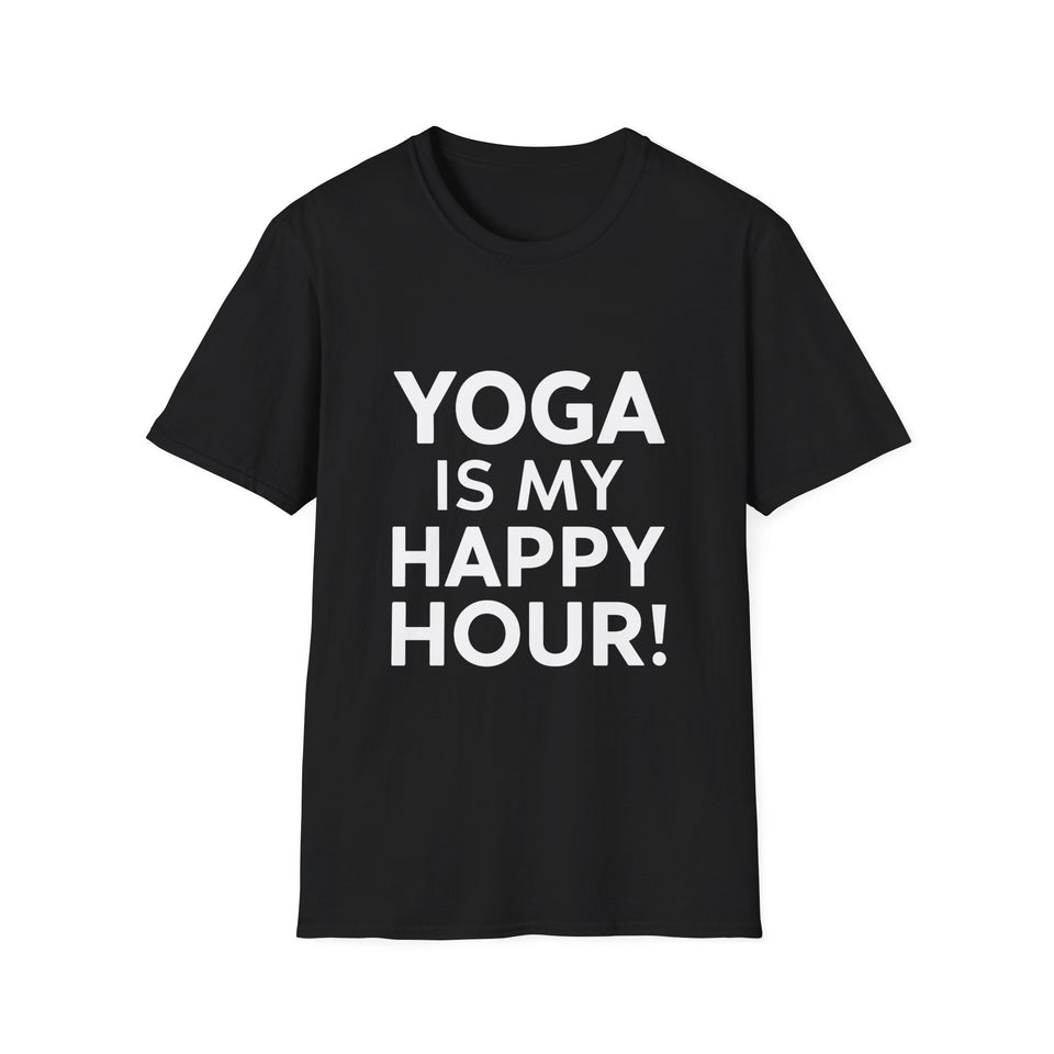 Yoga Is My Happy Hour Yoga Shirt | Yoga Gift | Unisex Yoga T Shirt