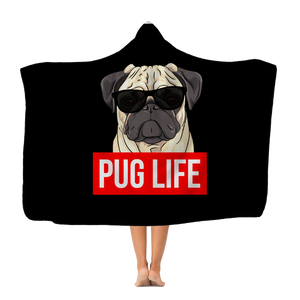 Pug Life Hooded Blanket | Pug Gifts | Pug Presents | Pug Hooded Blanket