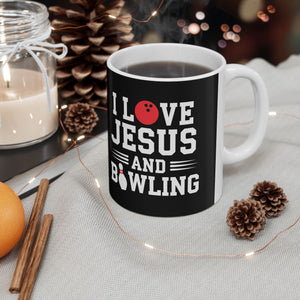 I Love Jesus And Bowling Ceramic Mug | Love Faith In Jesus Gifts (11oz) I Love Jesus And Bowling Ceramic Mug | Love Faith In Jesus Gifts (11oz)