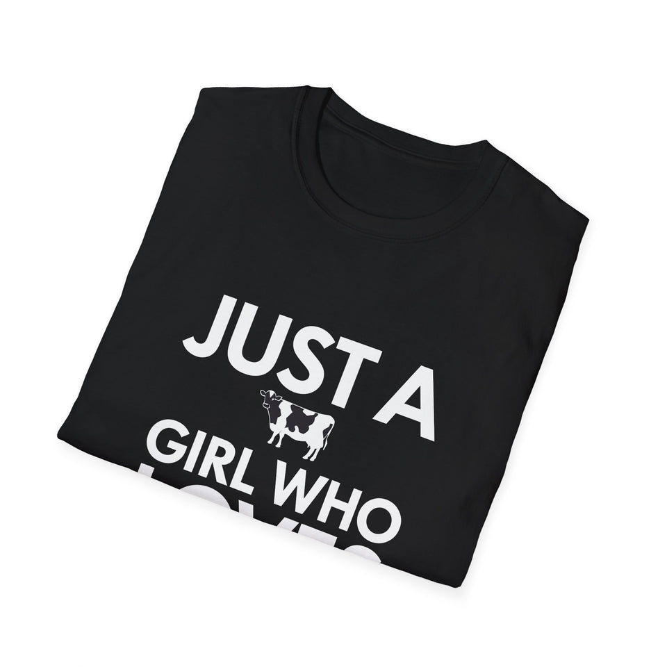 Just A Girl Who Loves Cows Shirt | Adorable Cow Lover Gifts | Cows Unisex T-Shirt