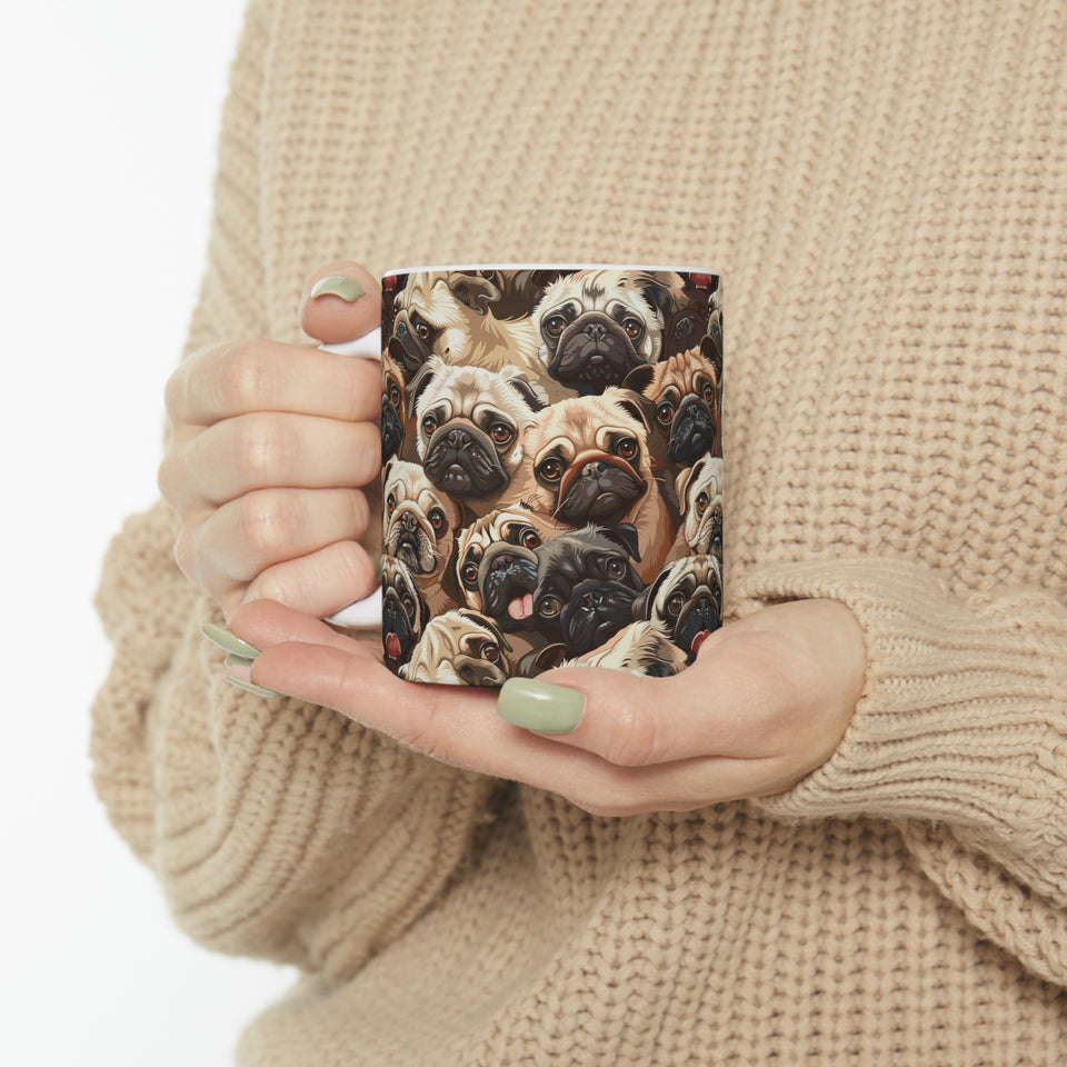 Pug Mug | Pug Coffee Mug | Cute Pug Dog Gifts | Funny Pug Presents | Pug Mug 11oz