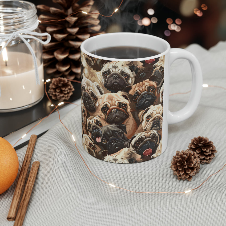 Pug Mug | Pug Coffee Mug | Cute Pug Dog Gifts | Funny Pug Presents | Pug Mug 11oz