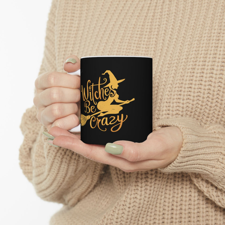 Witches Be Crazy Mug | Witch Halloween Coffee Mug | Cute Halloween Coffee Mug 11oz 2