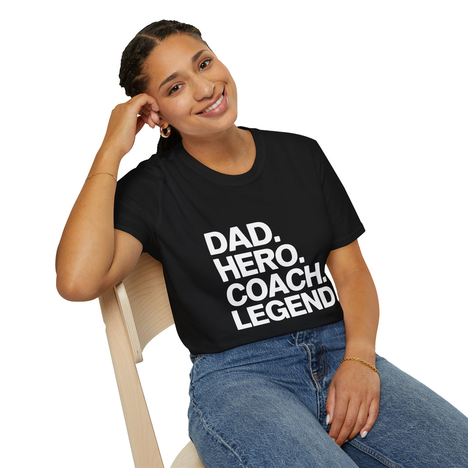 Dad Hero Coach Legend Shirt | Coaching Gym Fitness Gifts | Unisex Dad Father T Shirt