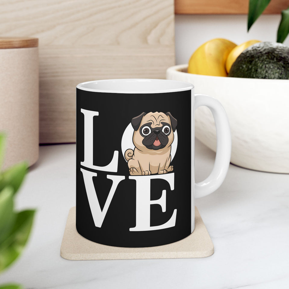 Love Pugs Ceramic Mug | Pug Gifts (11oz)