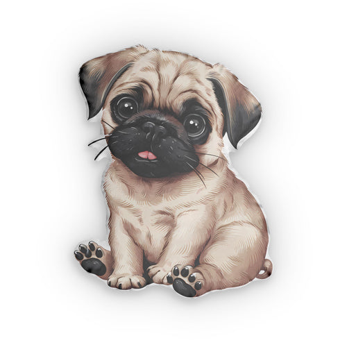 Cute Pug Custom Shaped Pillow | Pug Gift Pillow