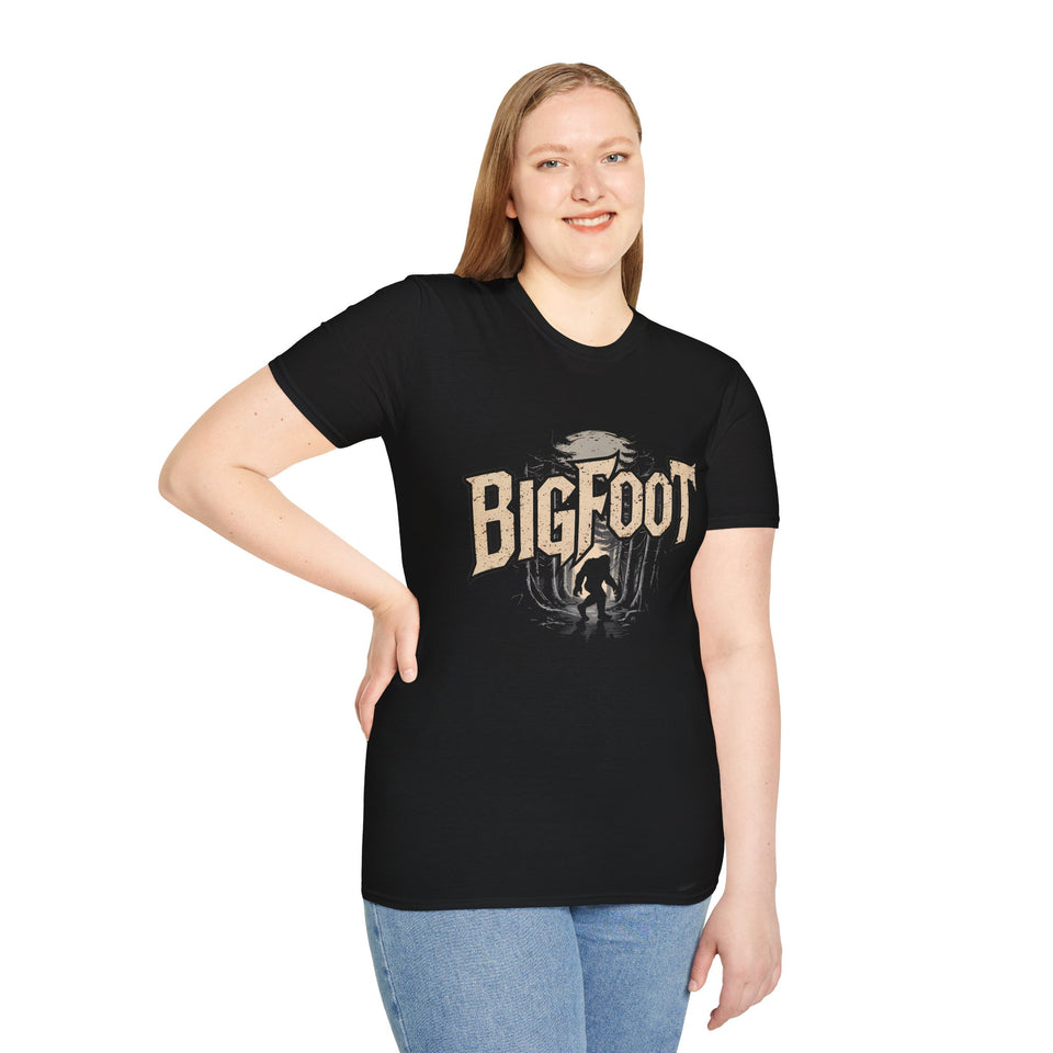 Bigfoot Shirt | Sasquatch Bigfoot T Shirt | Bigfoot In Forest Tee Shirt | Sasquatch Bigfoot Unisex Softstyle T-Shirt 3