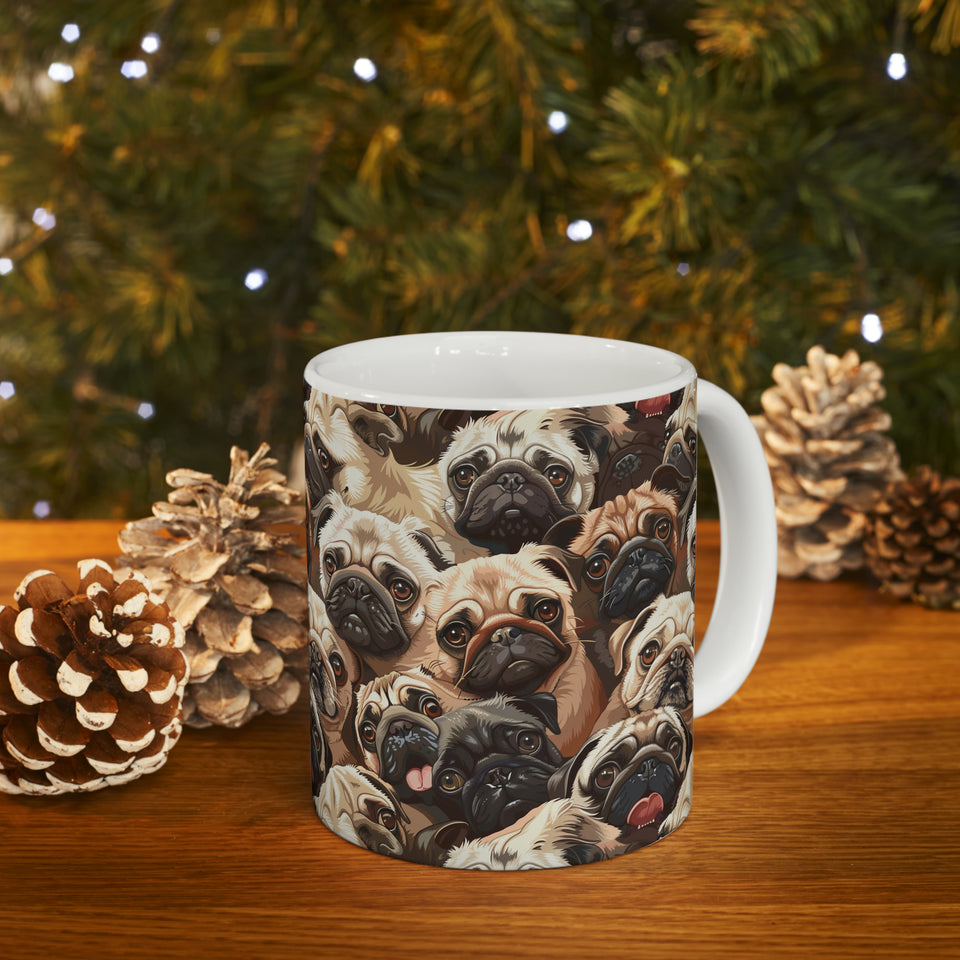 Pug Mug | Pug Coffee Mug | Cute Pug Dog Gifts | Funny Pug Presents | Pug Mug 11oz