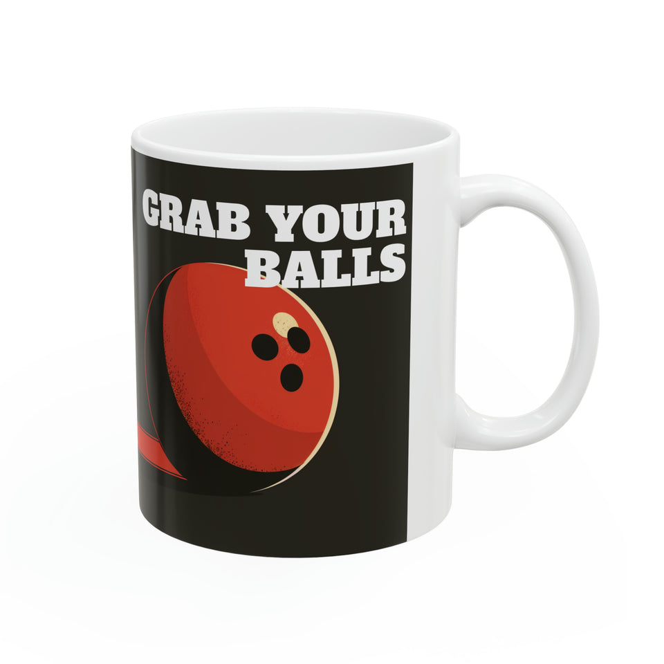 Funny Bowling Mug | Grab Your Balls Bowling Coffee Mug | Bowling Gifts | Funny Bowling Presents | Bowling Mug 2 11oz