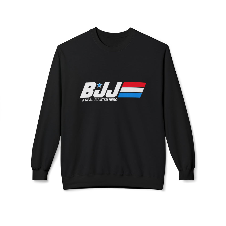 Brazilian Jiu Jitsu A Real Jiu-Jitsu Hero BJJ Unisex Midweight Softstyle Fleece Crewneck Sweatshirt