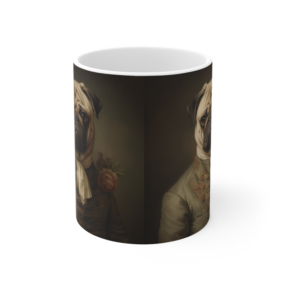 Classical Painting Pug Mug | Pug Coffee Mug | Pug Dog Gifts | Pug Presents | Pug Mug 11oz