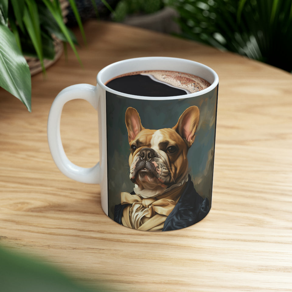 Classical Painting French Bulldog Mug | Frenchie Coffee Mug | Cute French Bulldog Gift | Funny Frenchie Presents | French Bulldog Mug 2 11oz