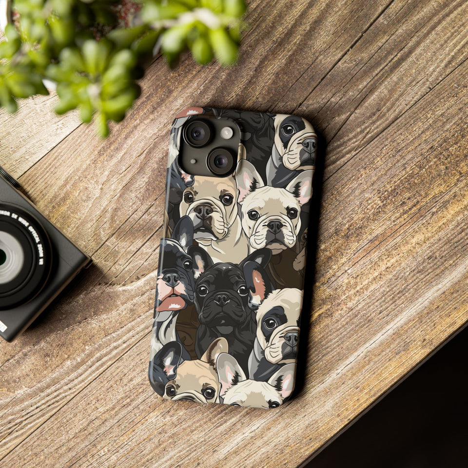 Premium French Bulldogs iPhone Case | Cute Frenchie Gifts Slim Phone Cases