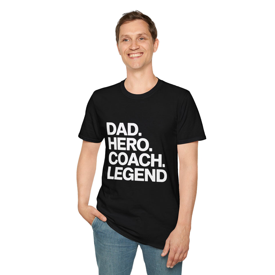 Dad Hero Coach Legend Shirt | Coaching Gym Fitness Gifts | Unisex Dad Father T Shirt