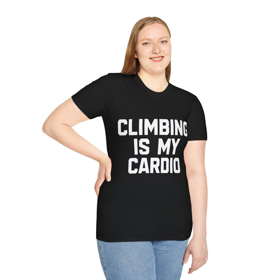 Climbing Is My Cardio Rock Climbing Shirt | Indoor Climbing Gifts | Unisex Rock Climbing T Shirt