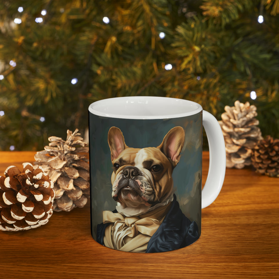 Classical Painting French Bulldog Mug | Frenchie Coffee Mug | Cute French Bulldog Gift | Funny Frenchie Presents | French Bulldog Mug 2 11oz