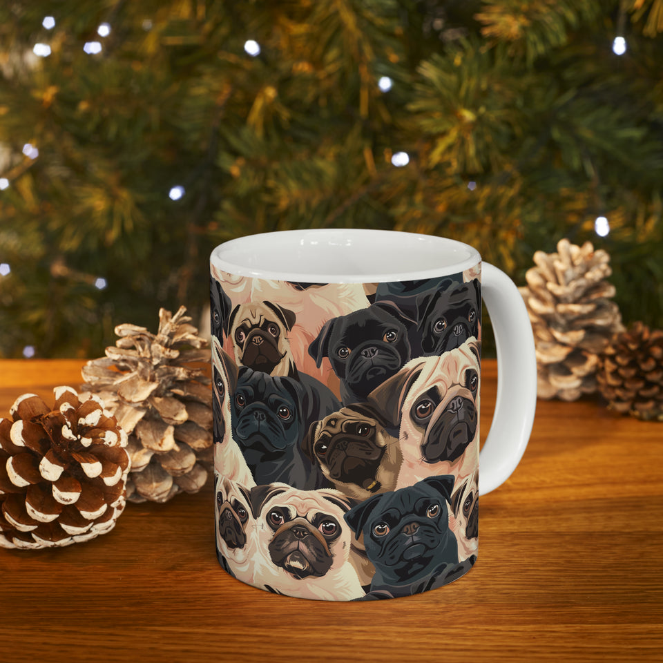 Pug Mug | Pug Coffee Mug | Cute Pug Dog Gifts | Funny Pug Presents | Pug Mug 11oz