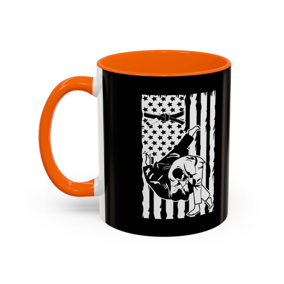 Brazilian Jiu Jitsu Flag Throw | BJJ Accent Coffee Mug