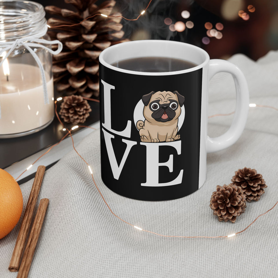 Love Pugs Ceramic Mug | Pug Gifts (11oz)