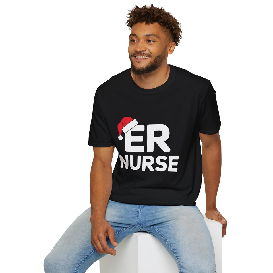 ER Nurse Ugly Xmas Ugly Christmas Shirt | ER Nurse Gift | Nurse Merchandise | Emergency Room Gifts Presents Unisex T-Shirt